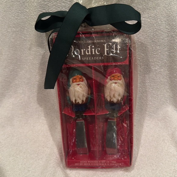 Set of 2 Williams Sonoma Nordic Elf Spreaders Christmas Decor NEW Svein Solem - Picture 4 of 4